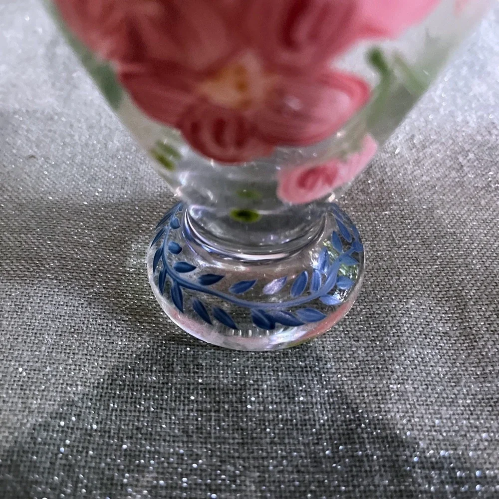 Tracy Porter Vintage Hand-Painted Glass Bud Vase~EUC